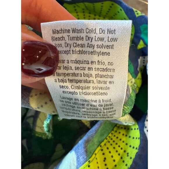 Autumn Adeigbo Shorts Women 2 Green Scalloped Fan Print High Waist Debbie Shorts - Picture 10 of 10